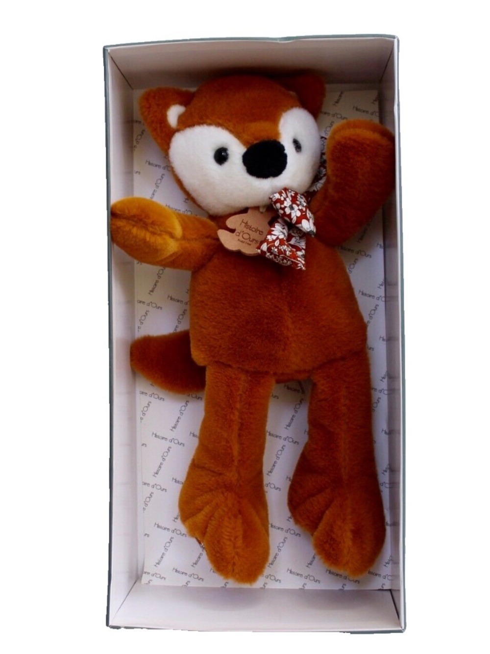 Histoire d'Ours Paris Fox with Floral Patterns Lovey 10" Plush Stuffed Animal